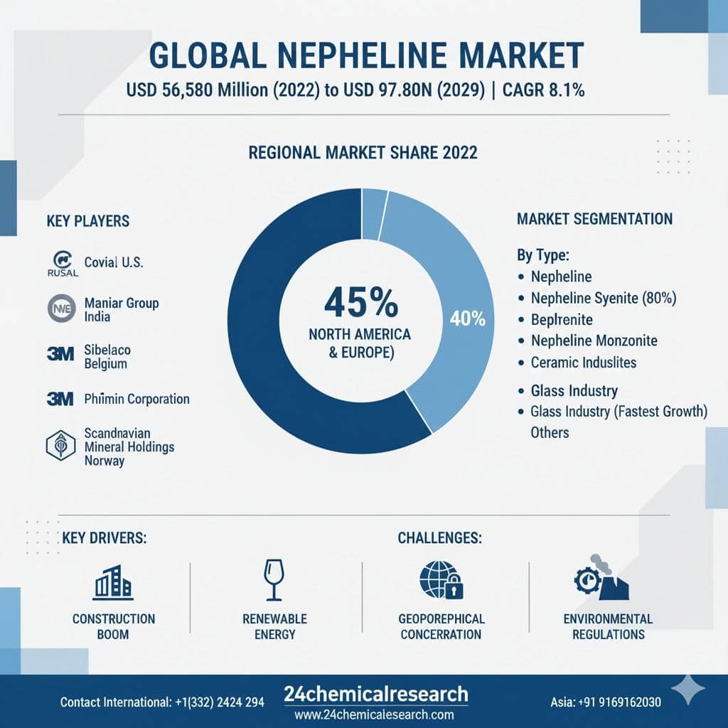 Nepheline Market Value: USD 56.58 Billion in 2022 to USD 97.82 Billion by 2029 at 8.1% CAGR