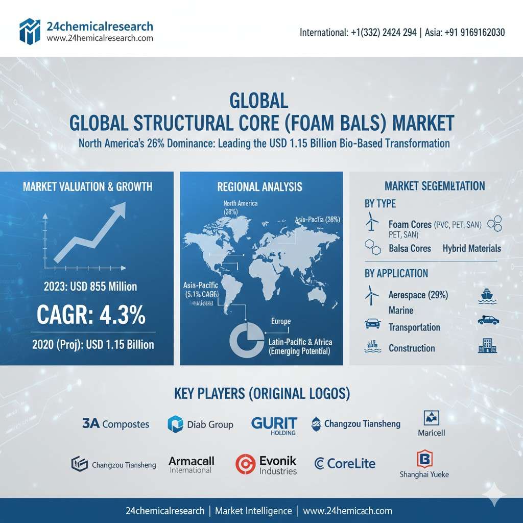 North America’s 26% Dominance: Leading the USD 1.15 Billion Global Core Material Market