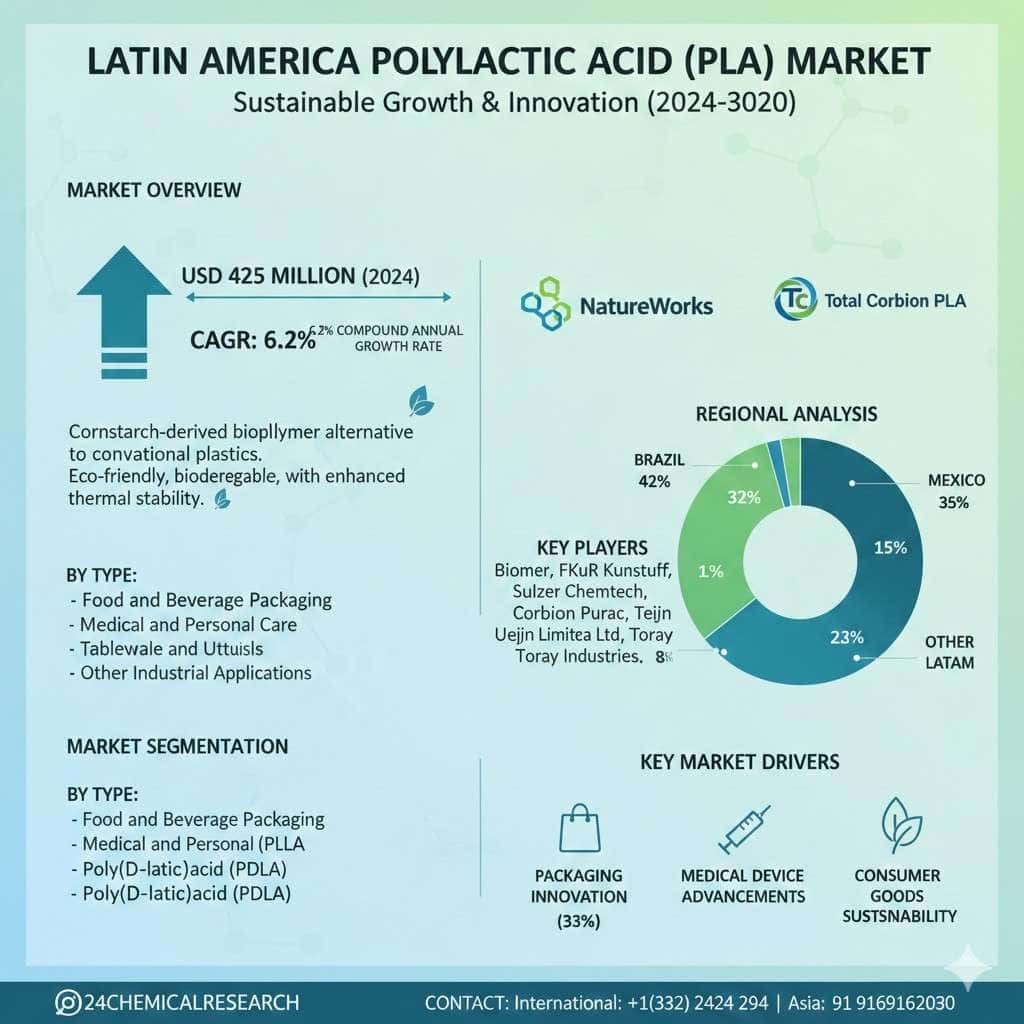 Top 10 Key Players in the Latin America PLA Market: Braskem, NatureWorks, and Total Corbion Leading