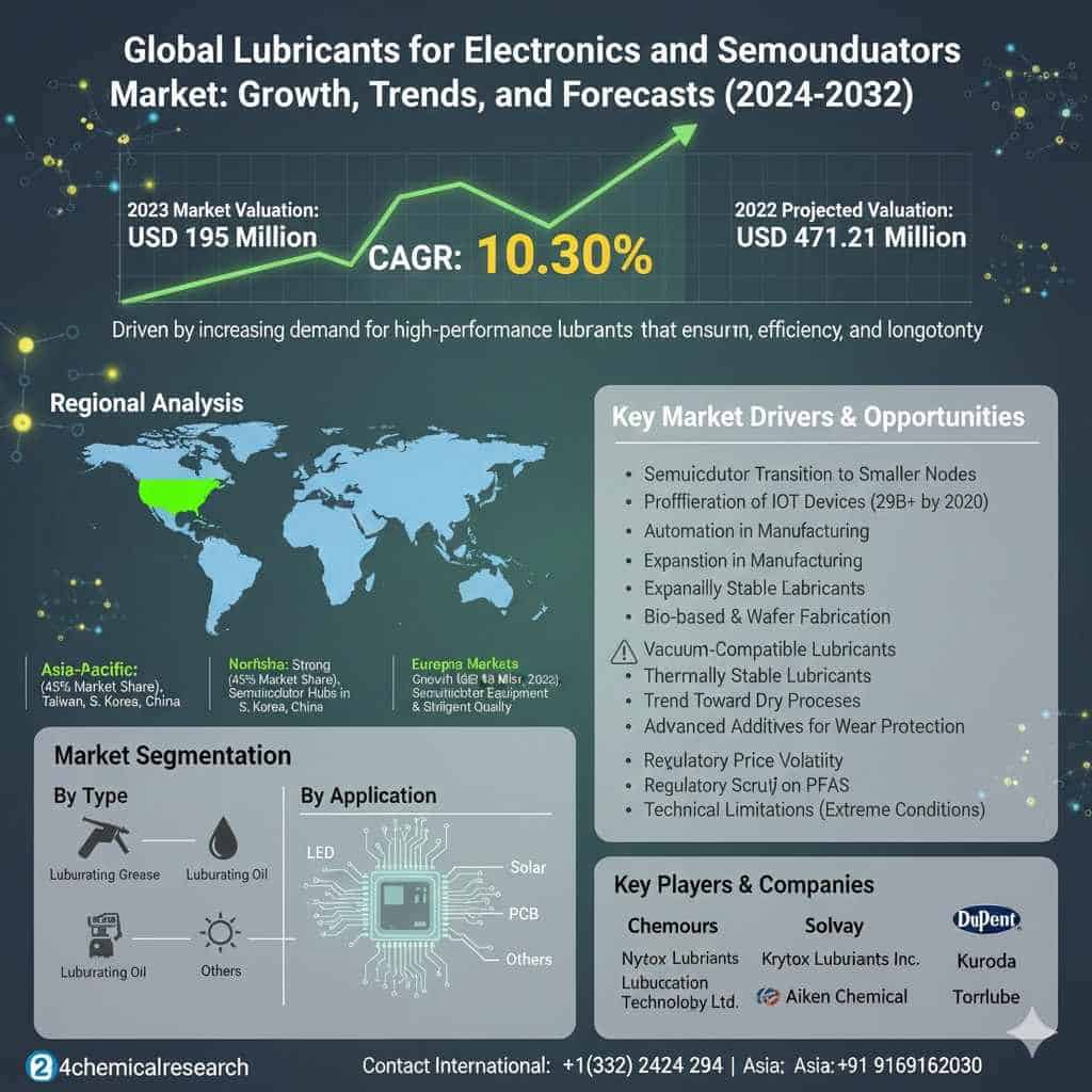 Lubricants for Electronics and Semiconductors Market to Reach USD 471.21 Million by 2032 at 10.3% CAGR