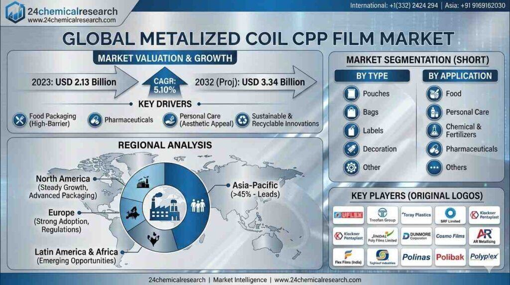 Global Metalized Coil CPP Film Market: Reaching USD 3.34 Billion by 2032