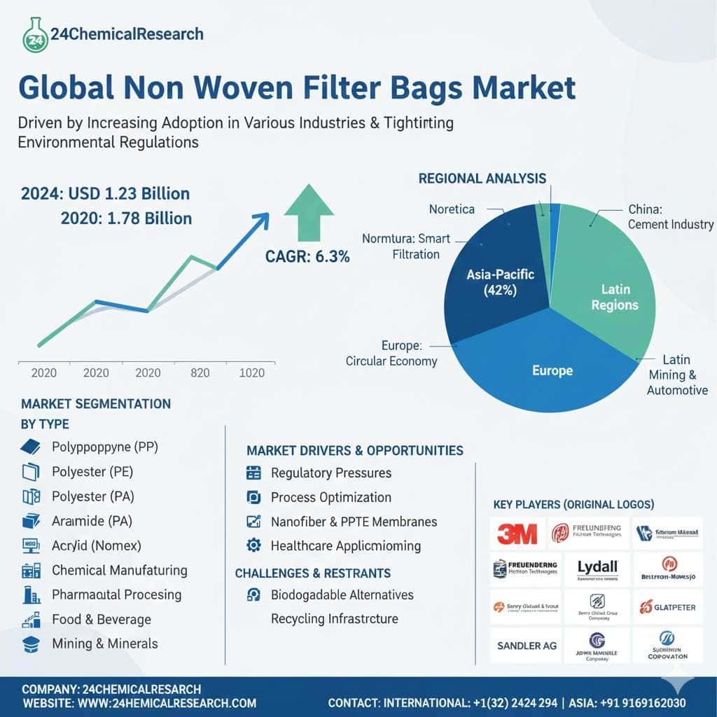 Non-Woven Filter Bags Market to Reach USD 1.78 Billion by 2030 at 6.3% CAGR – Full 2024-2030 Forecast