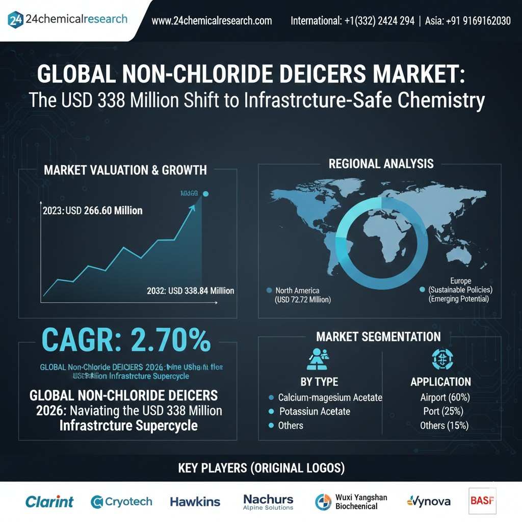 Global Non-chloride Deicers 2026: The USD 338 Million Shift to “Infrastructure-Safe” Chemistry