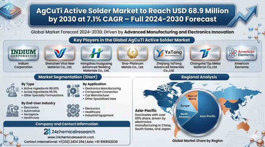 AgCuTi Active Solder Market to Reach USD 68.9 Million by 2030 at 7.1% CAGR – Full 2024-2030 Forecast