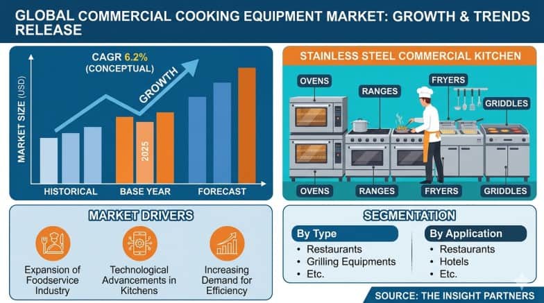 Commercial Cooking Equipment Market Growth Driven by Smart Kitchens, Sustainability, and Rising Food Service Demand by 2031