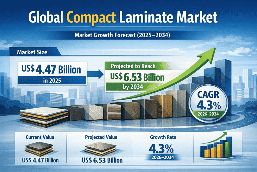 Compact Laminate Market Set to Hit US$ 6.53 Billion by 2034 – Steady 4.3% CAGR Signals Strong Industry Expansion