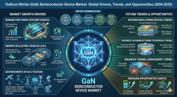 Gallium Nitride (GaN) Semiconductor Device Market Poised for Strong Expansion Driven by Next-Gen Power Electronics and RF Innovation