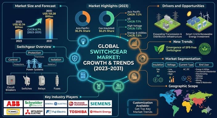 Switchgear Market Outlook 2031: Advancing Power Infrastructure with Smart Grid Integration and Rising Energy Demand