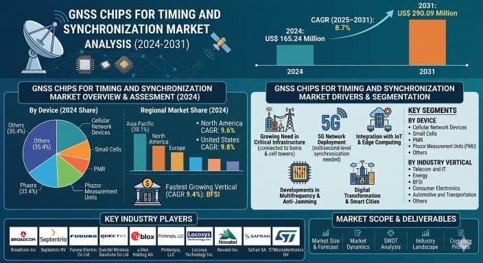 GNSS Chips for Timing and Synchronization Market to Witness Strong Growth Driven by Precision Timing Demand Across Telecom and Industrial Networks