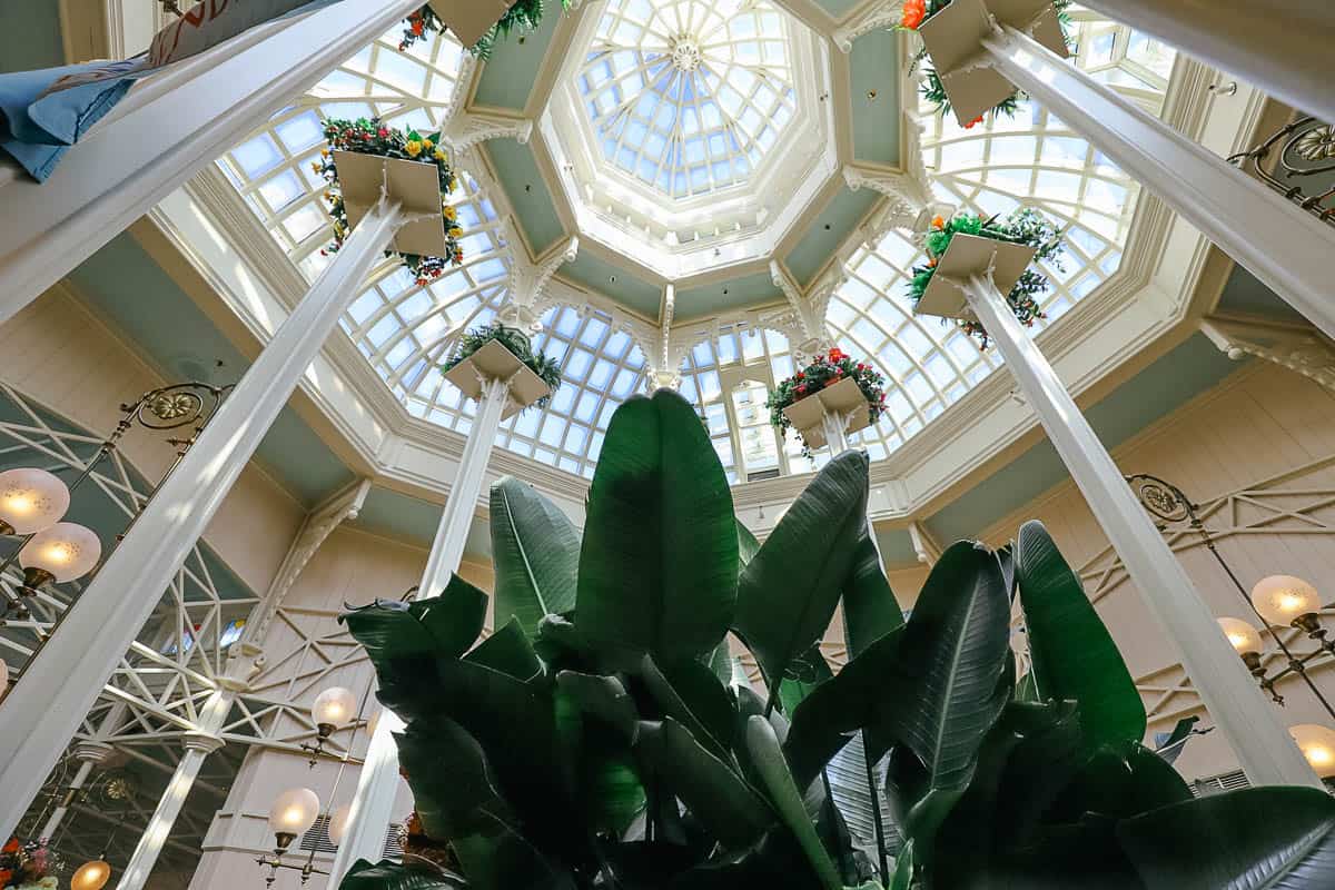 interior photo of the pretty glass ceiling in Crystal Palace