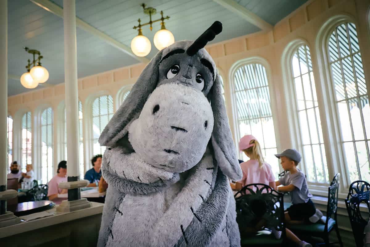 Eeyore table side at the Crystal Palace breakfast buffet