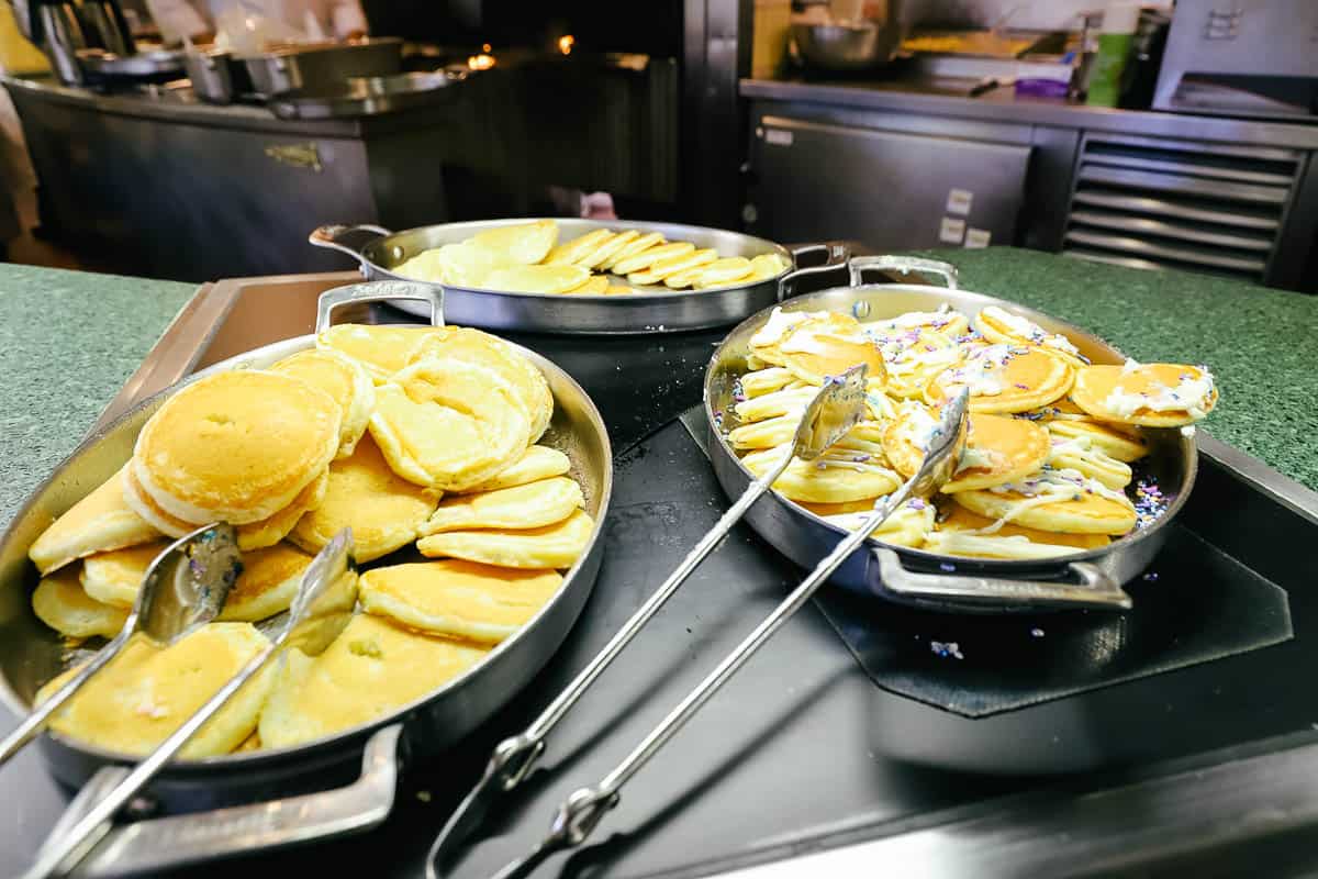 pancakes on the breakfast buffet at Crystal Palace
