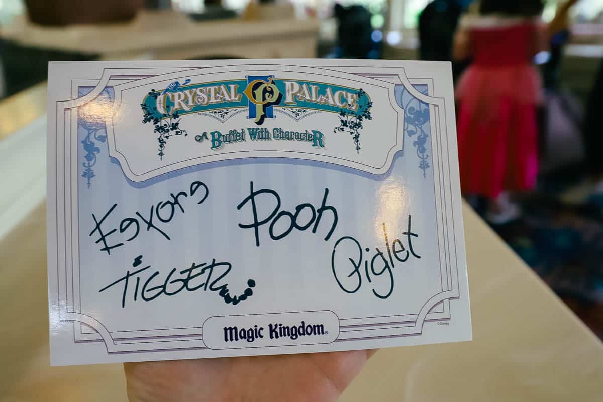 an autograph card with character signatures at Crystal Palace