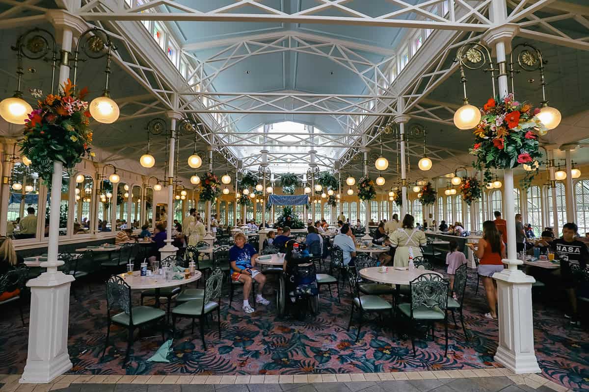 guests dining in one of two dining rooms at Crystal Palace