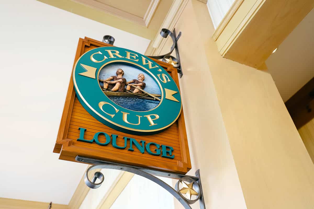 Crew's Cup Lounge sign