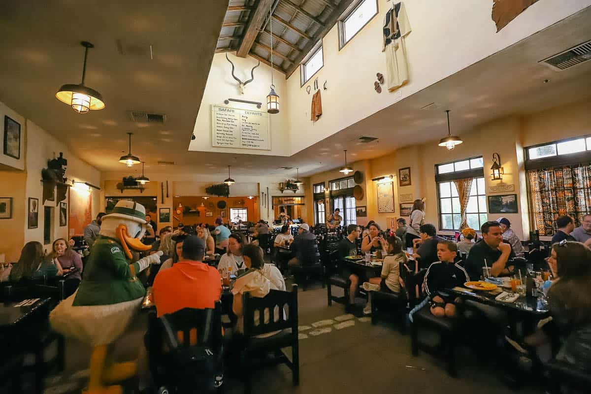 guests dining with charact