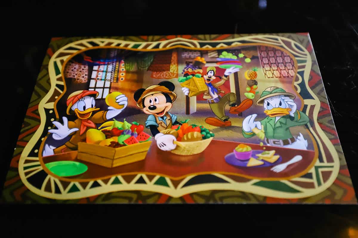 a post card with character autographs 
