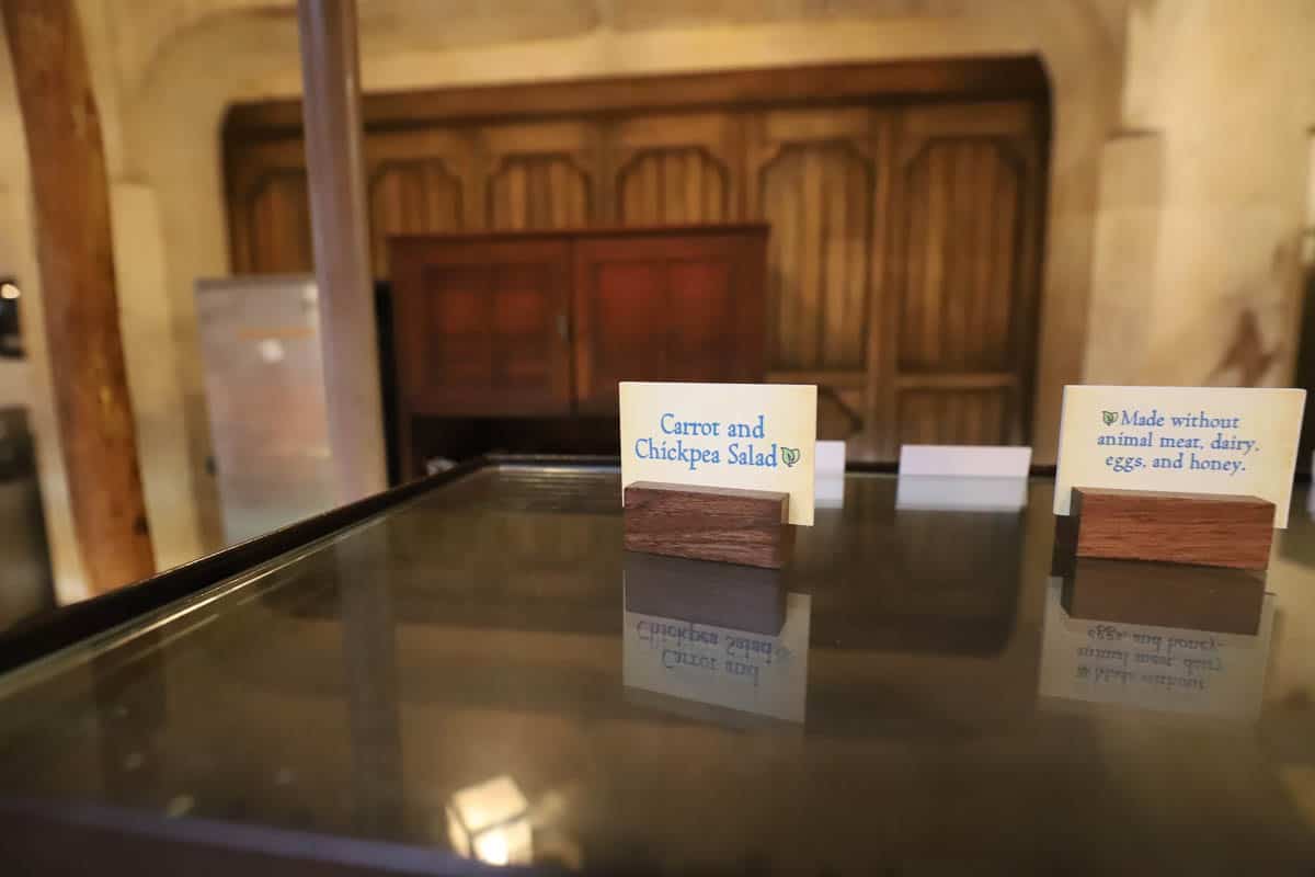 signs above the buffet 
