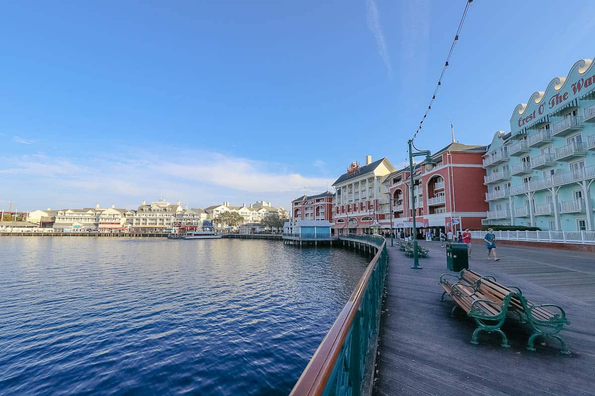 Disney's Boardwalk Inn sits on the lake