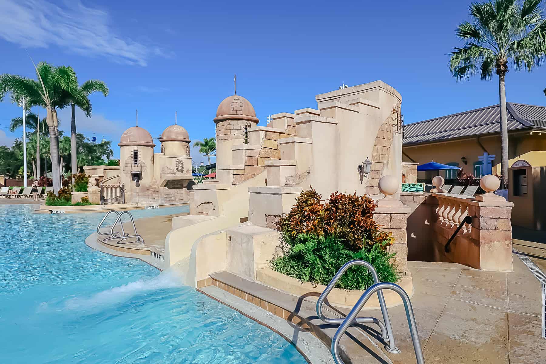 one of two water slides at Disney's Caribbean Beach Resort