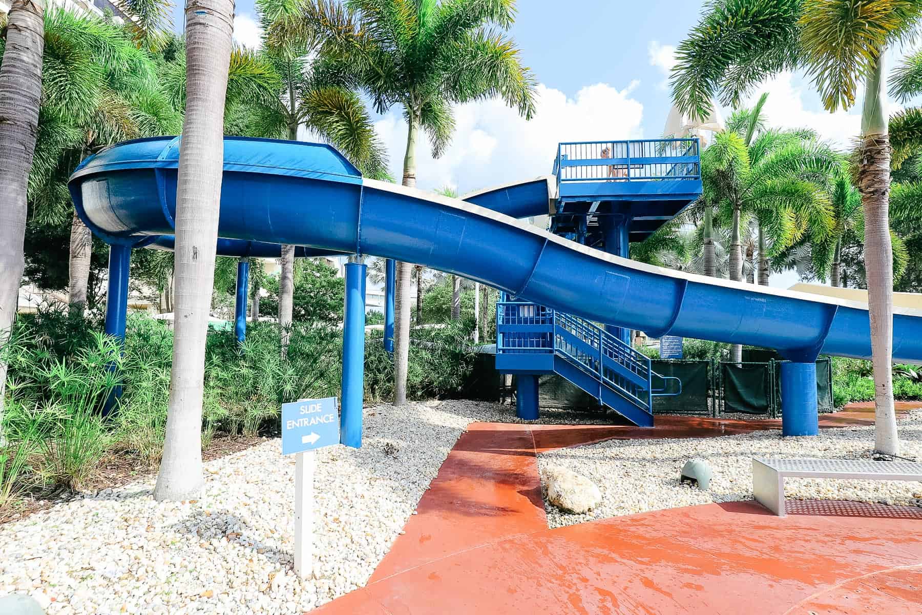 water slide at the Feature Pool at Disney's Contemporary