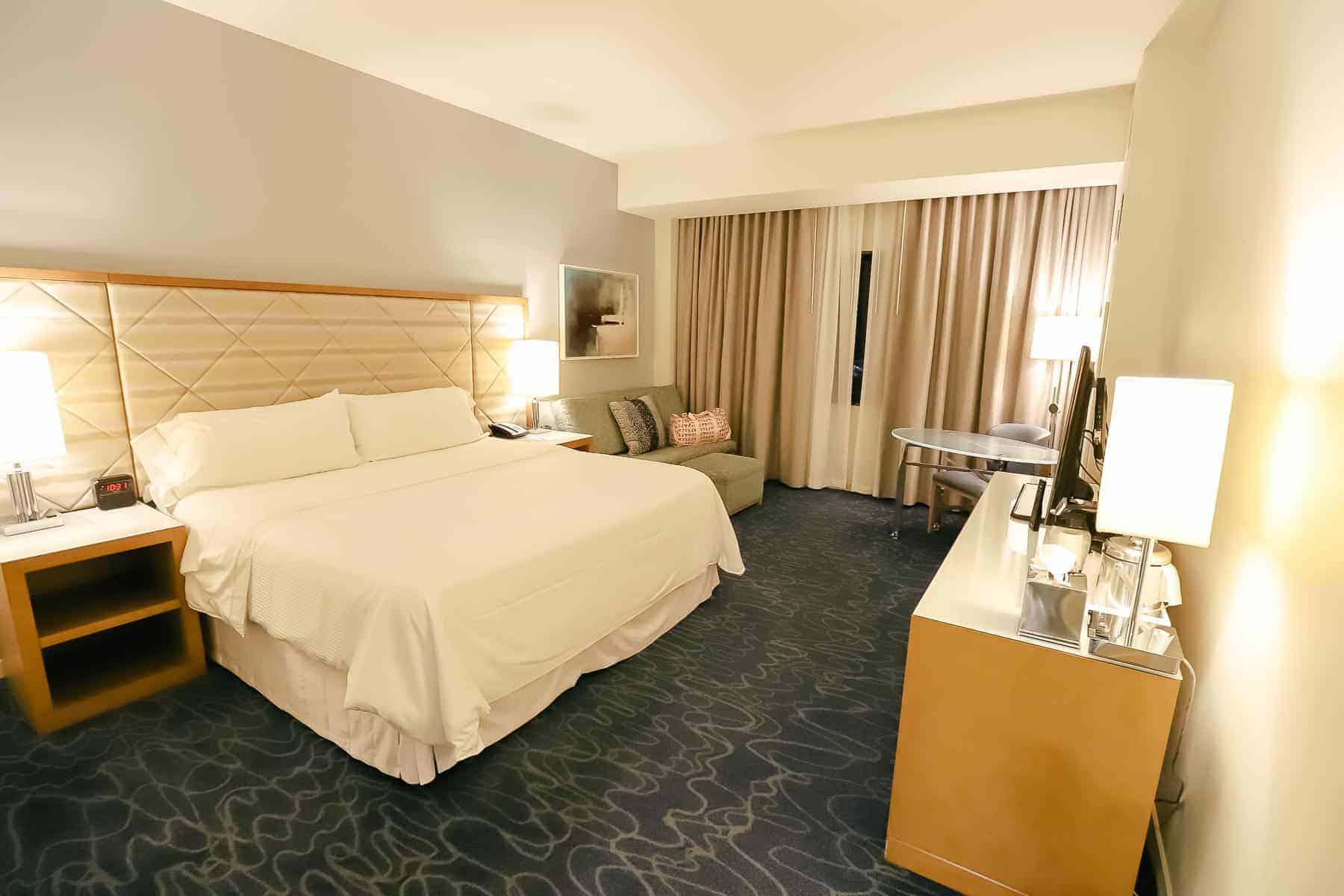 our room in the Disney Swan, a Marriott Hotel near Disney World