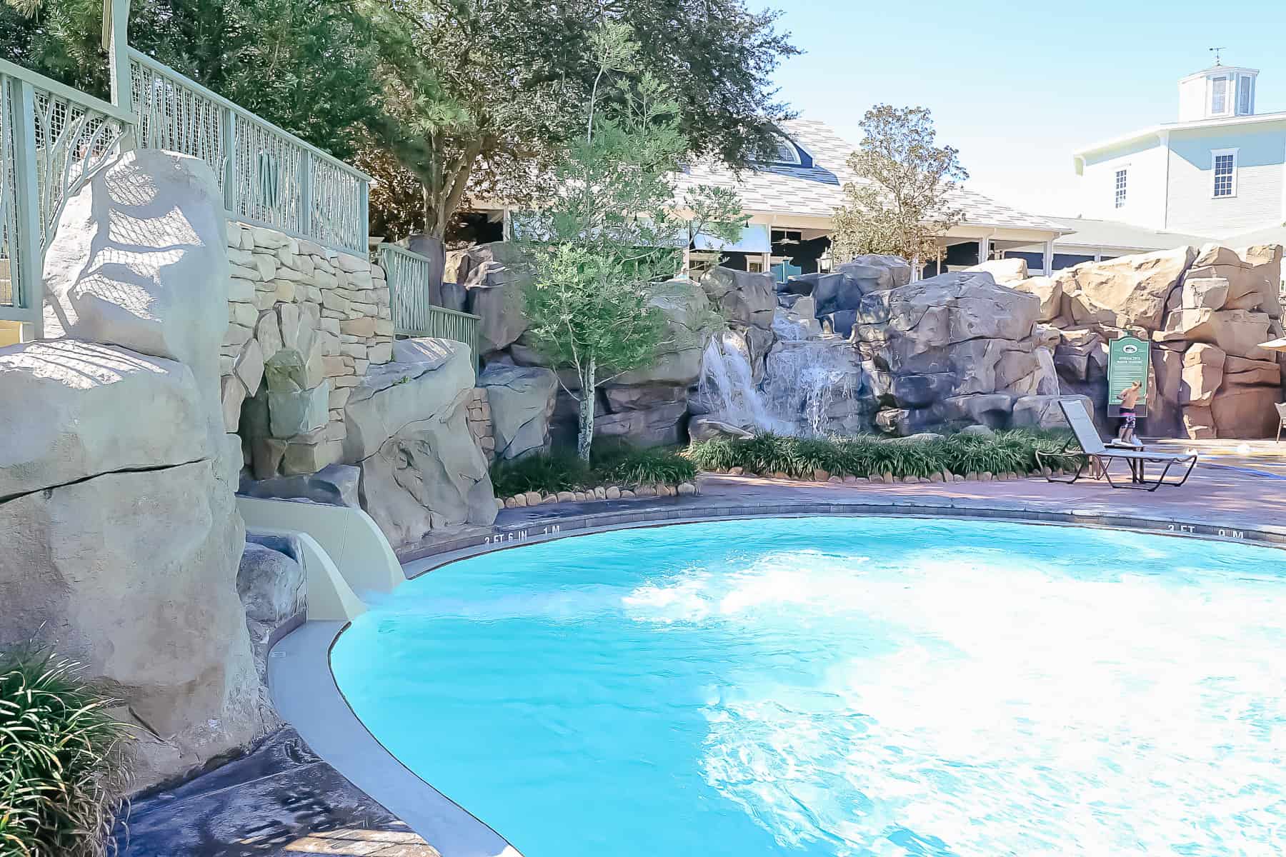 the sand castle water slide at Disney's Old Key West