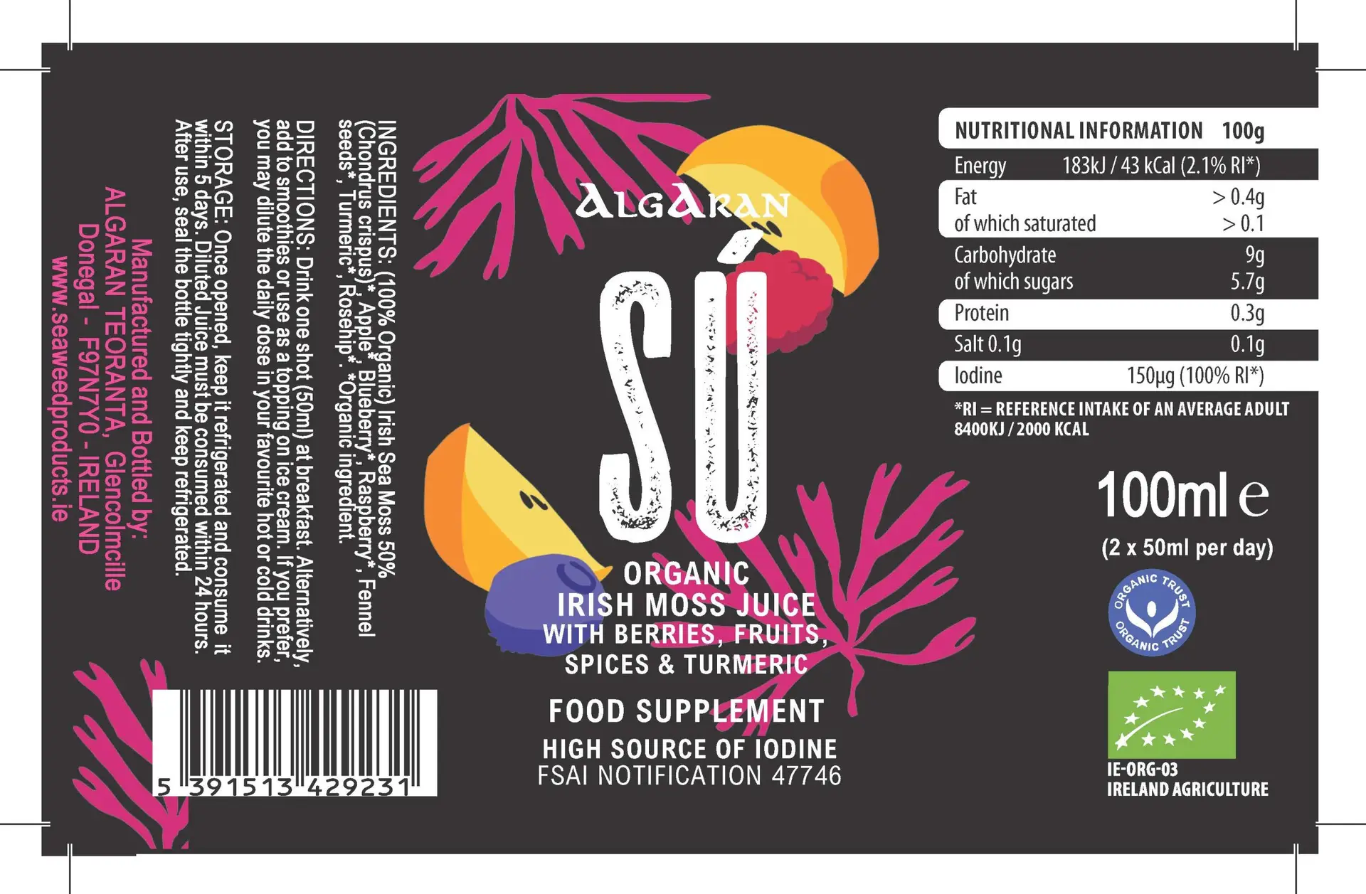 SÚ Organic Irish Sea Moss Juice - Image 3