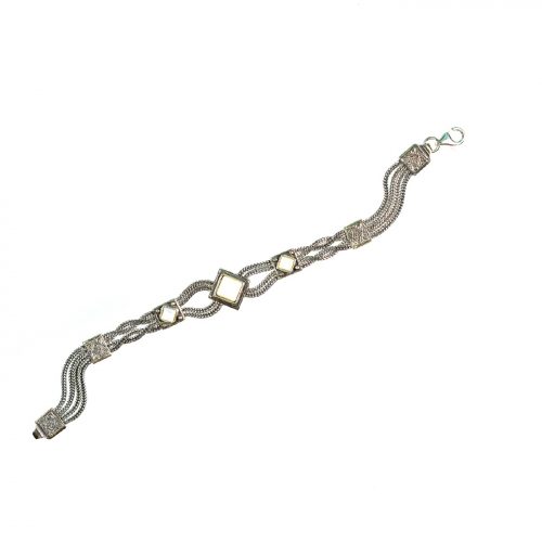 Ασημένιο 925 αλυσιδωτό βραχιόλι με φίλντισι