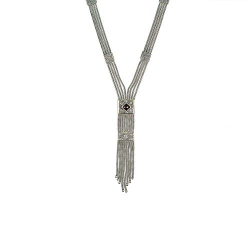 Ασημένιο 925 αλυσιδωτό κολιέ με γρανάδα