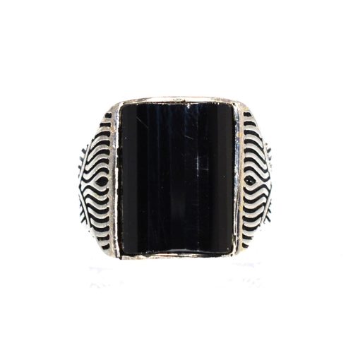 Ασημένιο 925 δαχτυλίδι με μαύρο όνυχα