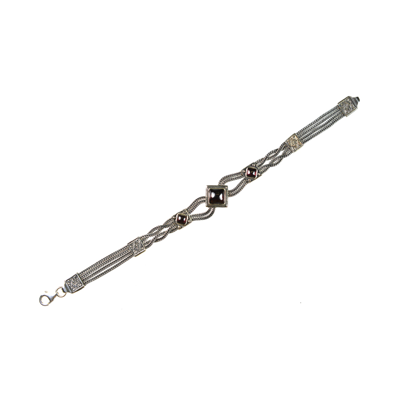 Ασημένιο 925 αλυσιδωτό βραχιόλι με γρανάδα