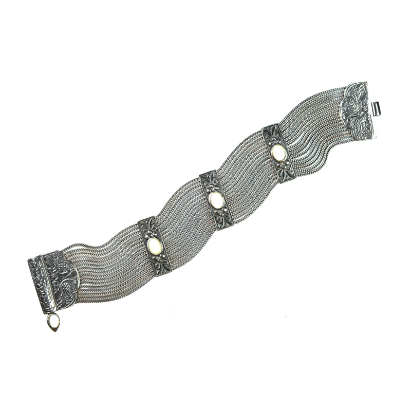 Ασημένιο 925 αλυσιδωτό βραχιόλι με φίλντισι