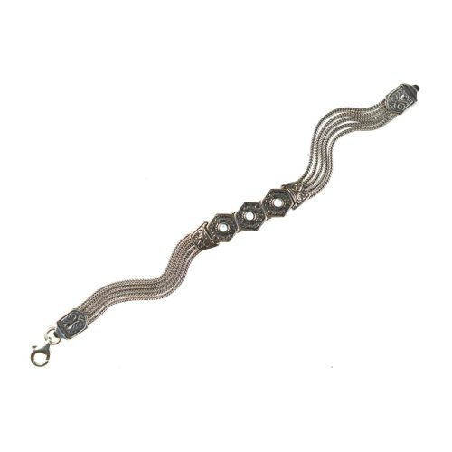 Ασημένιο 925 αλυσιδωτό βραχιόλι με φίλντισι