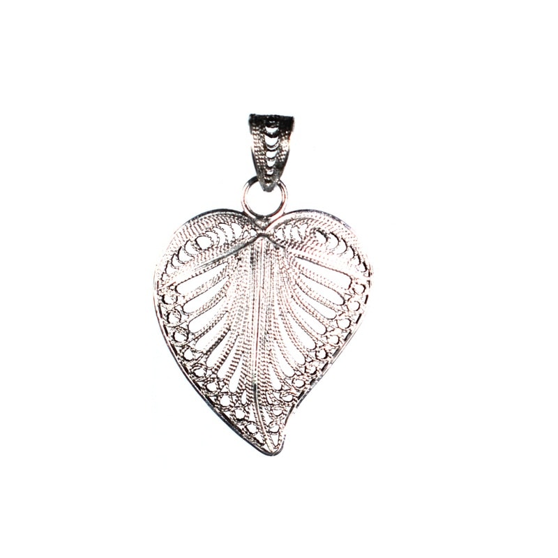 Ασημένιο 925 μενταγιόν καρδιά με φιλιγκράν τεχνική
