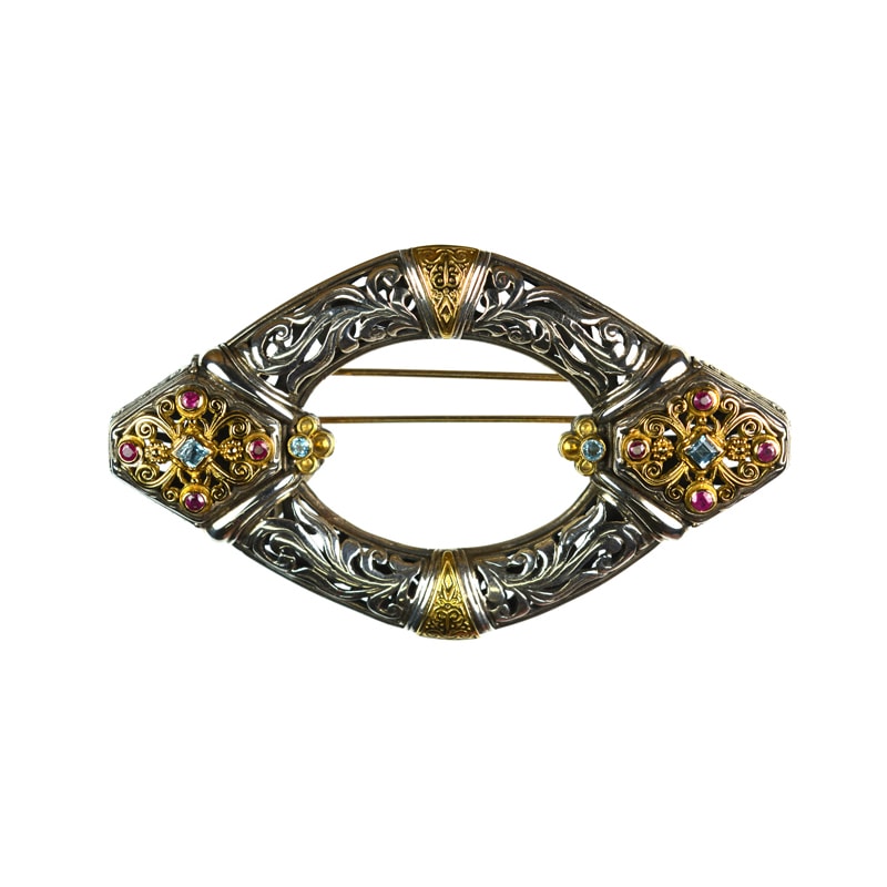 Ασημόχρυση 925 και 750 μοναδική καρφίτσα