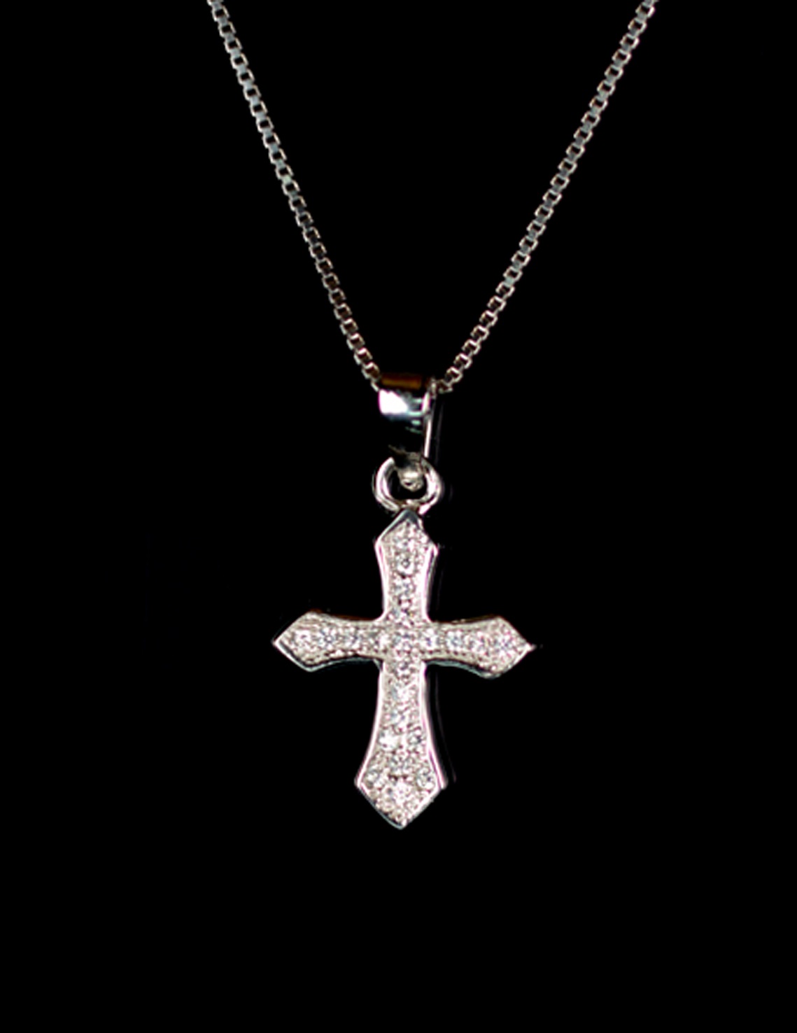 Ασημένιος 925 σταυρός με ζιργκόν πέτρες