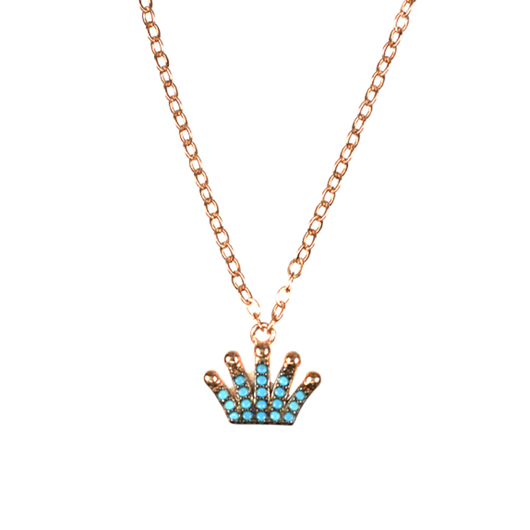 Ασημένιο 925 διακριτικό κολιέ κορώνα