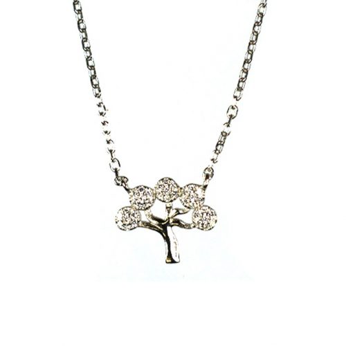Ασημένιο 925 διακριτικό κολιέ δέντρο της ζωής