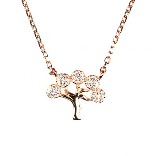 Ασημένιο 925 διακριτικό κολιέ δέντρο της ζωής