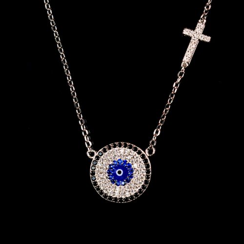 Ασημένιο 925 διακριτικό κολιέ μάτι !