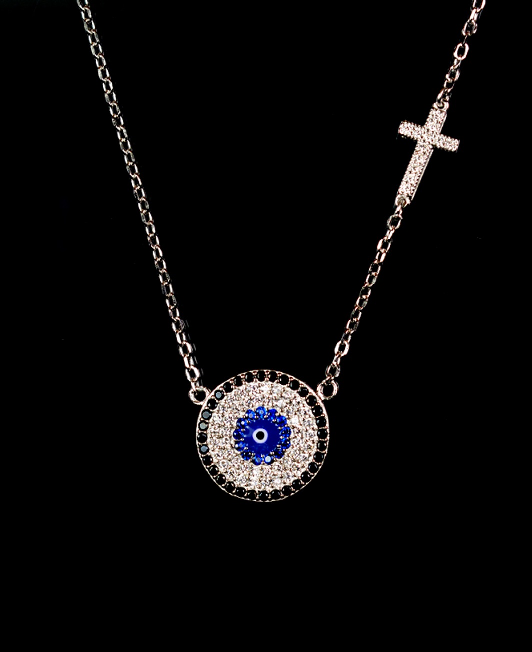 Ασημένιο 925 διακριτικό κολιέ μάτι !