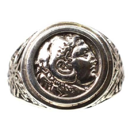 Ασημένιο 925 δαχτυλίδι Μέγας Αλέξανδρος