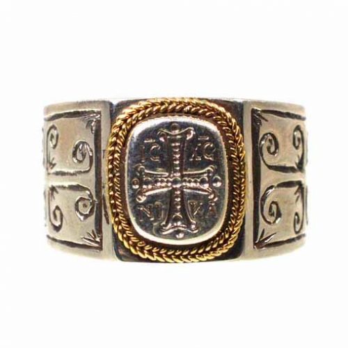 Ασημόχρυσο 925 και 916 δαχτυλίδι σταυρός