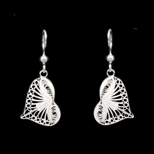 Ασημένια 925 σκουλαρίκια καρδιές με φιλιγκράν τεχνική!