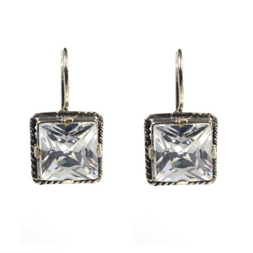 Ασημένια 925 σκουλαρίκια αυτιού με λευκό ζιργκόν