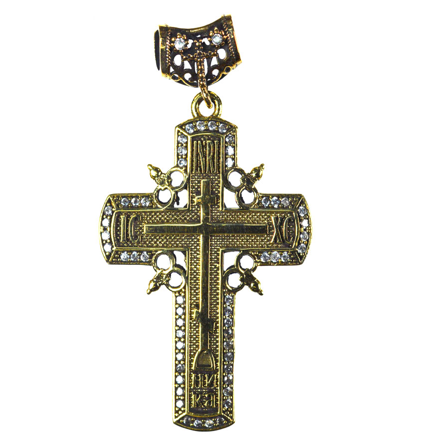 Ασημένιος 925 σταυρός με ζιργκόν πέτρες