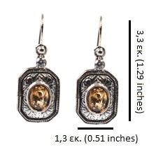 Ασημένια 925 σκουλαρίκια με σιτρίν - Image 3