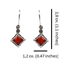 Ασημένια 925 σκουλαρίκια με αχάτη - Image 3