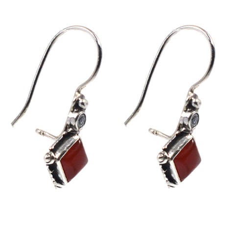 Ασημένια 925 σκουλαρίκια με αχάτη - Image 2